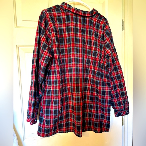J Jill Button up Shirt Red/Navy Blue/Yellow Plaid Women’s Blouse SZ XL NormCore - Picture 3 of 9